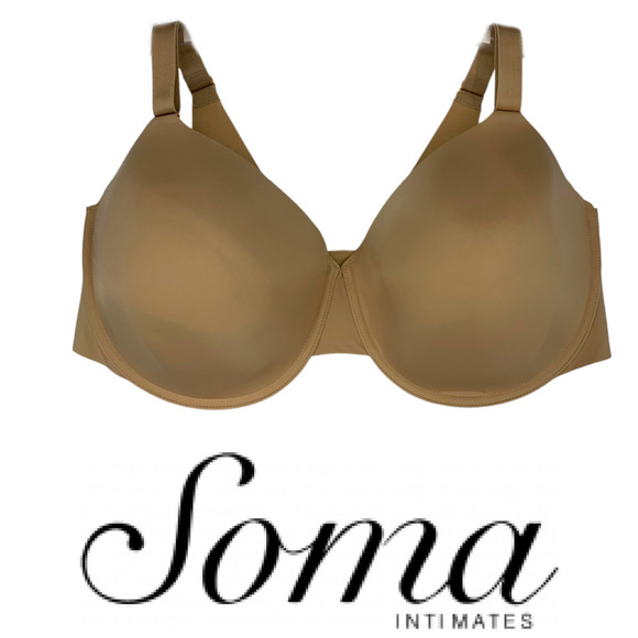 New Soma Vanishing 360 Perfect Coverage Bra Warm Amber Plus Sz 44DD 44 DD NWOT - Picture 1 of 5